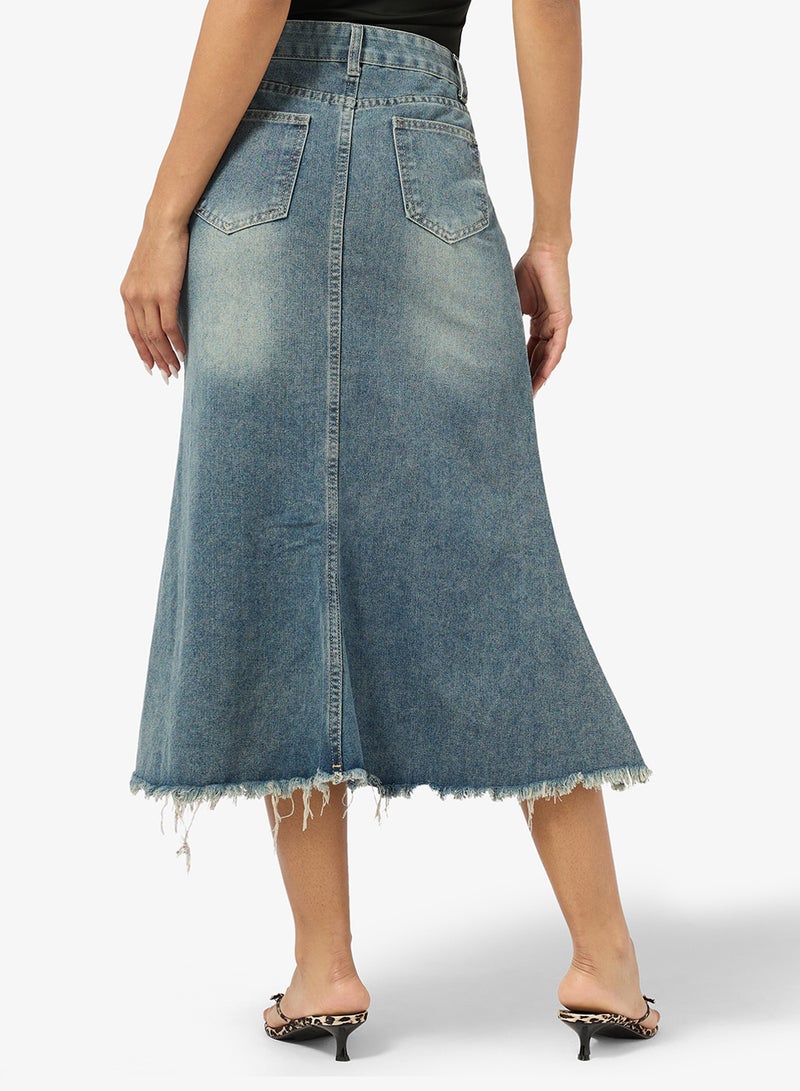 Ginger Denim Mermaid Midi Skirt - Image 2